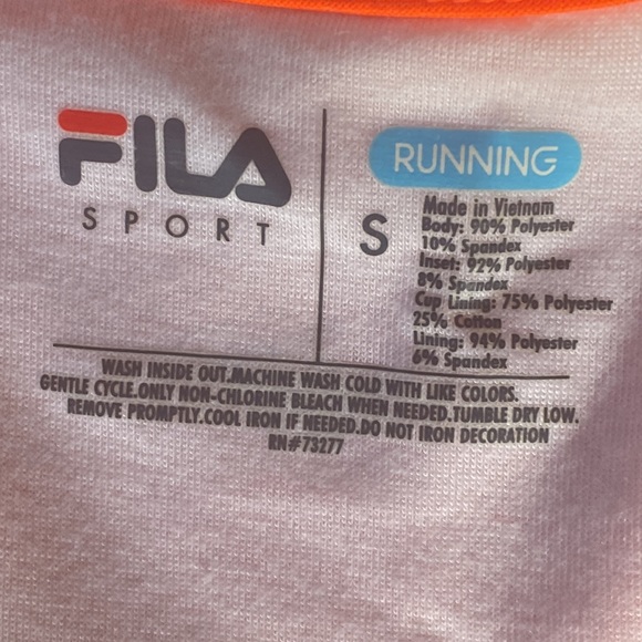 FILA Performance Running Tank w zip pocket sz S - Picture 10 of 10